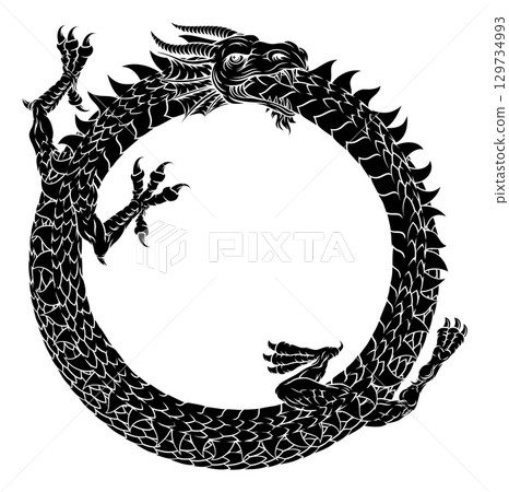 Ouroboros Circle Dragon Eating Circular Tail Ouroboros Circle Dragon Eating Circular Tail 129734993