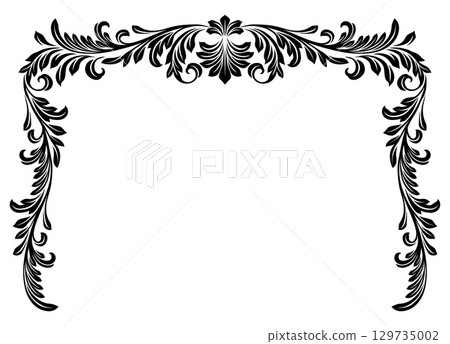 Filigree Heraldic Crest Motif Floral Pattern Frame 129735002