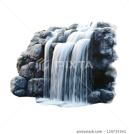 Stunning Cascading Waterfall Natures Serenity On Transparent Background Stunning Cascading Waterfall Natures Serenity On Transparent Background 129735341