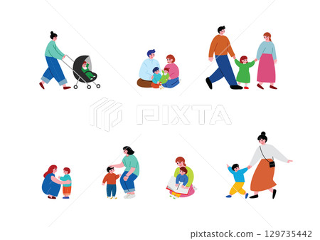 父母與孩子的插圖集 父母與孩子的插圖集 129735442