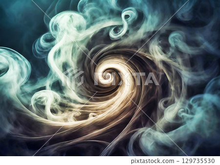 與旋轉蒼白煙霧的抽象背景 129735530