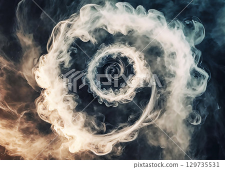 與旋轉蒼白煙霧的抽象背景 129735531