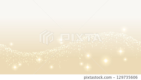 金色背景上閃閃發光的金色光波和粒子 129735606