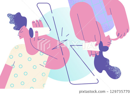 Misunderstanding, problems in communication concept 129735770