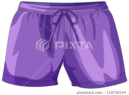 Vibrant Purple Athletic Shorts Illustration 129736144