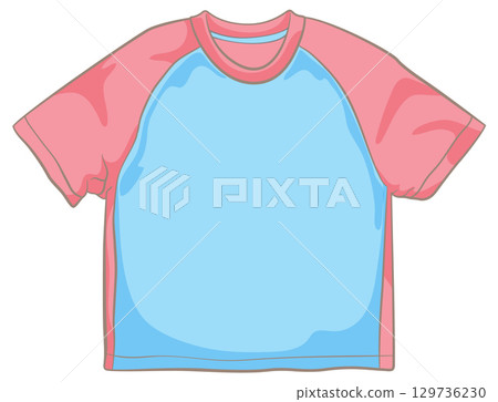 Colorful Raglan T-Shirt Vector Illustration 129736230
