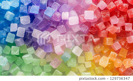 rainbow colorful topping sugar background. ai generative 129736347