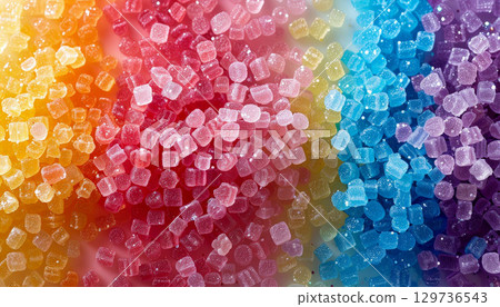 rainbow colorful topping sugar background. ai generative 129736543