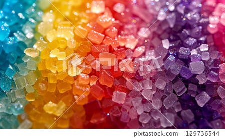 rainbow colorful topping sugar background. ai generative 129736544