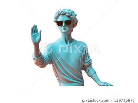 人體對姿勢反應的 3D 渲染 129736675