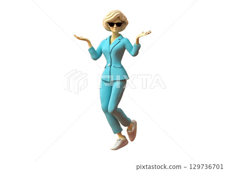3D rendering of a human reacting to a pose 129736701