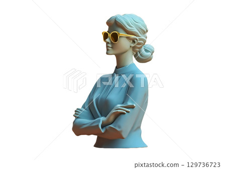 人體對姿勢反應的 3D 渲染 129736723