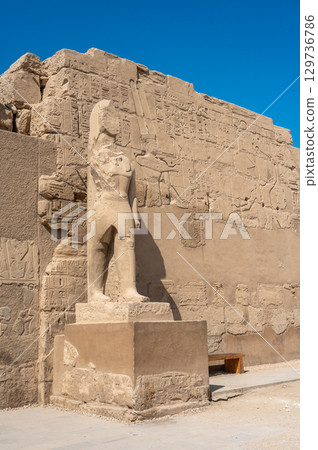 Ancient ruins of Karnak Temple in Luxor, Egypt 129736786