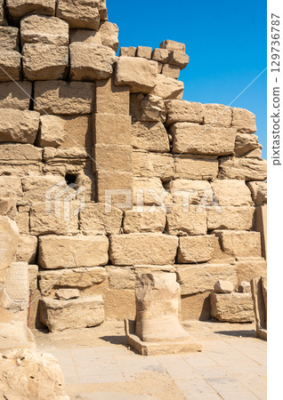 Ancient ruins of Karnak Temple in Luxor, Egypt 129736787