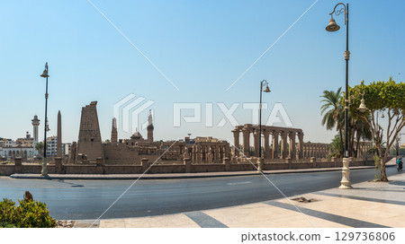 Panorama of Ancient Luxor Temple 129736806