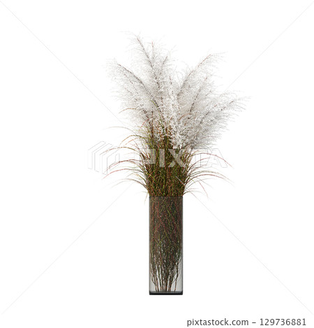 decorative flower in a pot isolate on a transparent background, 3D illustration, cg render decorative flower in a pot isolate on a transparent background, 3D illustration, cg render 129736881