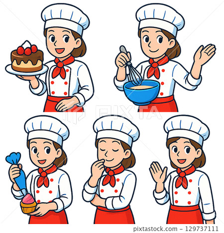 Pastry chef illustration 129737111