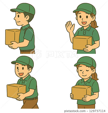 快遞員的插圖 129737114
