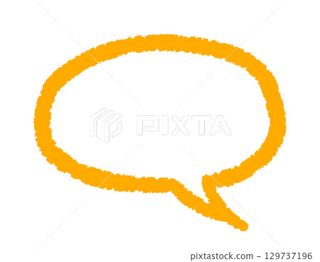 Simple freehand drawn speech bubble (yellow) Hand-drawn illustration Simple freehand drawn speech bubble (yellow) Hand-drawn illustration 129737196