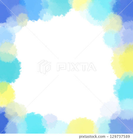 冷藍色調的柔和水彩畫框 冷藍色調的柔和水彩畫框 129737589