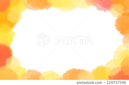 橘色和溫暖的水彩畫框 129737590