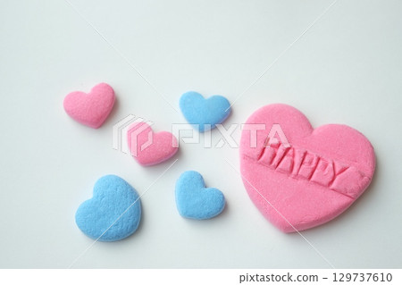 Heart made from paper clay Heart made from paper clay 129737610