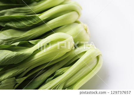 Fresh bok choy on white background. 129737657