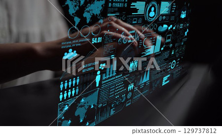 Global Connection Network and Digital Data Integration Thunk 129737812