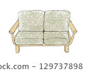 沙發手繪插畫 129737898
