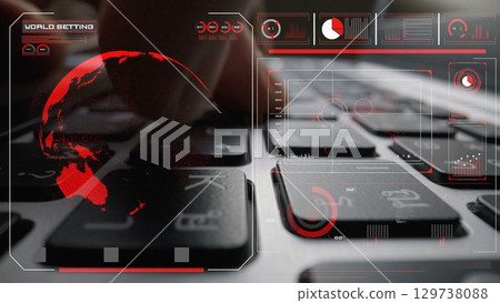 Global network connection interface show worldwide digital communication Thunk 129738088