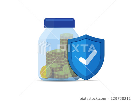 Financial insurance guarantees money protection concept stock illustration. 129738211