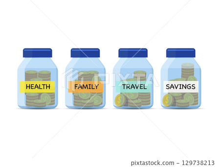 Jars money management stock illustration 129738213
