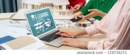 E-learning website with brisk sofware for student to study on the internet 129738251