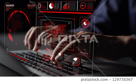 Global network connection interface show worldwide digital communication Thunk 129738367