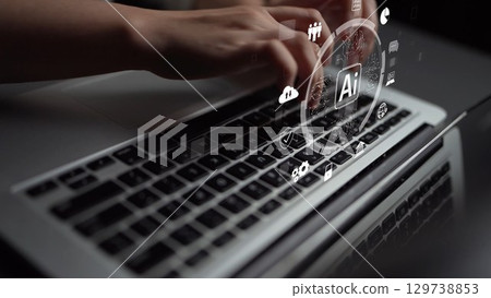 AI Brain Processing Data with Generative Artificial Intelligence Concept Muxer 129738853