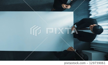 Smart business team present marketing plan and making hand shaking. Directorate. 129739061