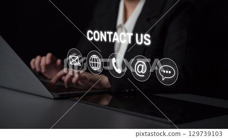 Contact Us Icons Set for Communication, Customer Support, and Help Center Muxer Contact Us Icons Set for Communication, Customer Support, and Help Center Muxer 129739103