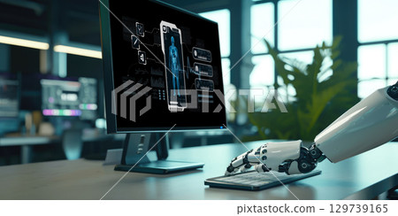 Medical science technology and futuristic healthcare computer software brisk 129739165