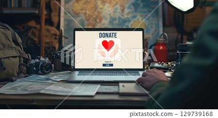 Online donation platform offer brisk money sending system 129739168