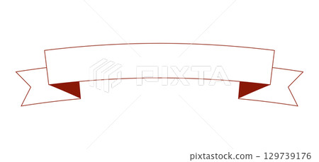 Cute arched red frame white ribbon illustration Cute arched red frame white ribbon illustration 129739176