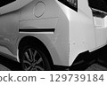 Damaged rear of car, auto repair, scratches 129739184