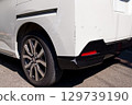 Damaged rear of car, auto repair, scratches 129739190
