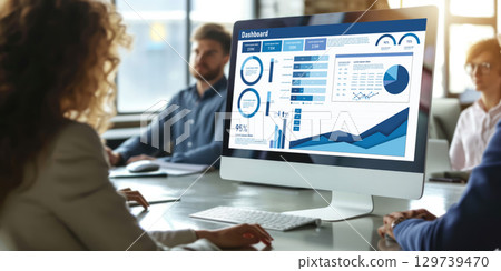 Business data dashboard provide business intelligence analytic brisk 129739470