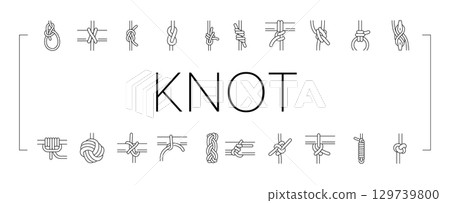 nautical knot rope marine icons set vector 129739800