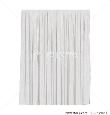 curtain isolated on a transparent background, interior decorations, 3D illustration, cg render 129739831