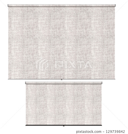 curtain isolated on a transparent background, interior decorations, 3D illustration, cg render 129739842