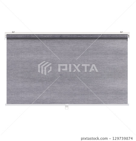 curtain isolated on a transparent background, interior decorations, 3D illustration, cg render 129739874