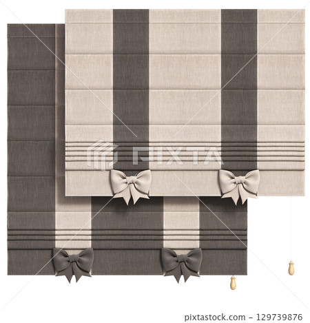 curtain isolated on a transparent background, interior decorations, 3D illustration, cg render 129739876