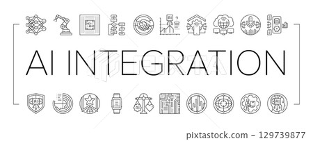 ai integration automation icons set vector 129739877