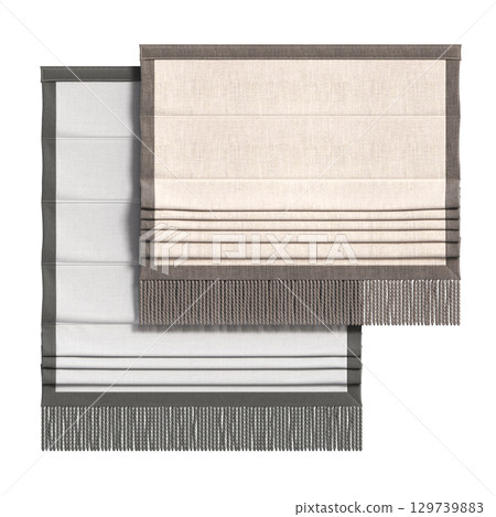 curtain isolated on a transparent background, interior decorations, 3D illustration, cg render 129739883